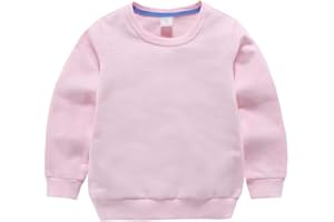 AIWUHE Toddler Boys Girls Solid Pullovers Sweatshirt Long Sleeve T-Shirt Kids Cotton Crewneck Thin Tops 1-8 Years Blouse