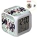 Bosunshine BTS Wake Up Alarm Clock, Digital LED Clock with 7 Color Change& 8 Ringtones with Temperature and Touch Control Sleep and Snooze Function for Bedrooms, Wooden Stamp Free(A0007)