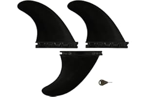 Rokia R G5 FCS&Future Fins with Fin Key and Screws 3 PCS Replacement Plastic Surfboard Fins for Surfing