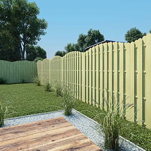 Retrome Fence Panel FSC Impregnated Pinewood Arched Sturdy and Durable Screening Barrier for Garden and Outdoor
