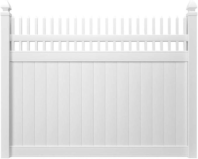 Outdoor Essentials Pro Series Lakewood White Vinyl Open Picket Top Fence Panels Gates Posts Panel Straight Amazon Com