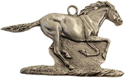 Gorgeous Running Horse Mustang Christmas Ornament Medallion Hanging Charm Wild Thorsen Montana