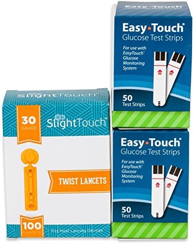 Easy Touch Test Strips 100 Count and 100 Slight Touch Lancets