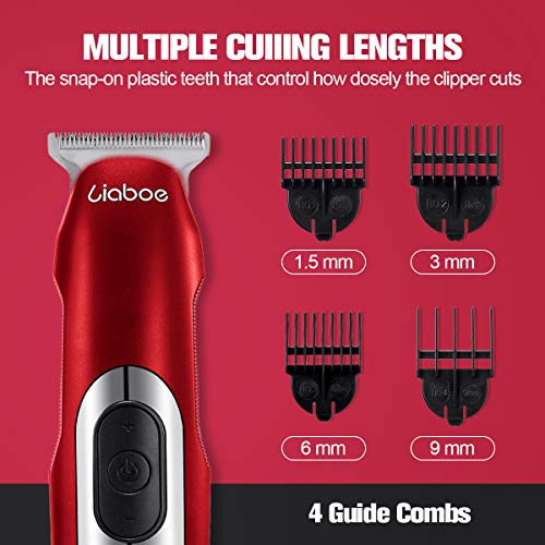 Hair Clippers Men Cordless, Electric Hair Clippers for Men, Liaboe Professional Hair Trimmer Set Rechargeable Led Display 3 Speed Adjustment Hair Clippers with 4 Guide Combs, 2 Trimmer Heads, Brush