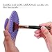 Makeup Brush Cleaning Mat Set-ESARORA Makeup Brush Cleaner Pad Set of 2 Cosmetic Brush Cleaning Mat Portable Washing Tool Scrubber Suction Cup (purple)