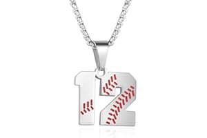 ZRAY TLIWWF Inspiration Baseball Jersey Number Necklace Stainless Steel Charms Number Pendant for Boys Men
