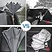 Veckle Reverse Umbrella, Reflective Piping Double Layer LED Car Reverse Folding Umbrella Windproof and UV Protection Hands Free Functional Straight Inverted Umbrella with Carrying Case, Grey