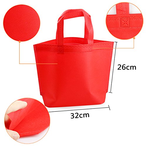Tote Gift Bag Set of 26 10.2" Multiply 12.6" Rainbow Assorted Color Non Woven Polyester Bags with Handles for Party Favors