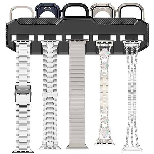 NewWays Watch Strap Organizer for Apple,Portable Silicone Watch Straps Storage,Watch Band Holder Compatible with Apple Watch Strap and Case,Black