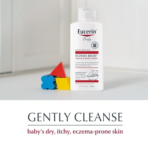 EUCERIN BABY ECZEMA RELIEF CREAM BODY WASH, FRAGRANCE FREE ECZEMA BODY WASH FOR BABIES WITH COLLOIDAL OATMEAL, 13.5 FL OZ BOTTLE
