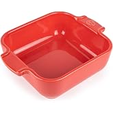 Peugeot Individual Square Ceramic Oven Dish, Red, 18 cm - 8.6"