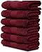 MAURA 6-Pack Premium Turkish Washcloth Set - Ultimate Luxury with Soft, Thick, Super Absorbent, and Oversized Cotton Face Towels - Ideal for a Hotel & Spa Quality Experience in Classic Burgundy