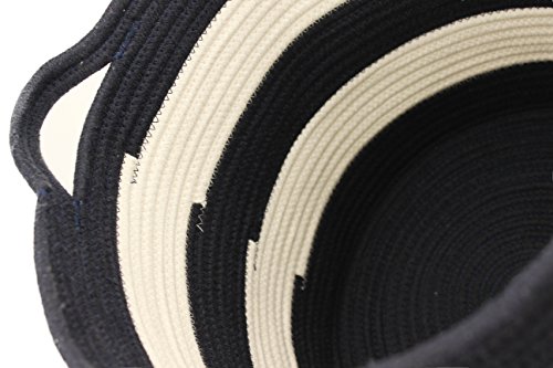 Cotton Rope Woven Storage Baskets 12" with Handles Home Decorations by Orino, Navy Blue