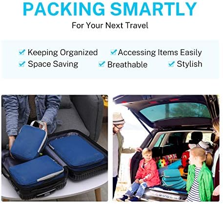 Gonex Compression Packing Cubes,3pcs L+M+S Expandable StorageTravel Bags Luggage Organizers(Deep Blue) 5 Gonex Compression Packing Cubes,3pcs L+M+S Expandable StorageTravel Bags Luggage Organizers(Deep Blue)
