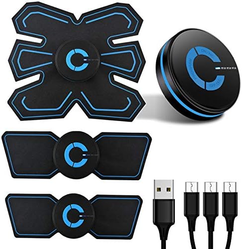 EMS 腹筋ベルト 2020モデル USB充電式 腹筋トレーニング 強力腹筋6パッド 腕筋マシン お腹 腕 腿 腰 多部位静音対応 男女兼用 筋トレダイエット器具 6モード 10強度 USBケーブル 日本語説明書付属