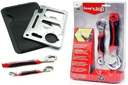 Unique Gadget Buy Snap N Grip Wrench Set with Free Stainless Steel Survival Toolkit - CMSN11