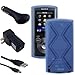 Accessories Bundle Kit for Sony Walkman NWZ-E383 NWZ-E384 NWZ-E385 MP3 Player, Translucent Blue