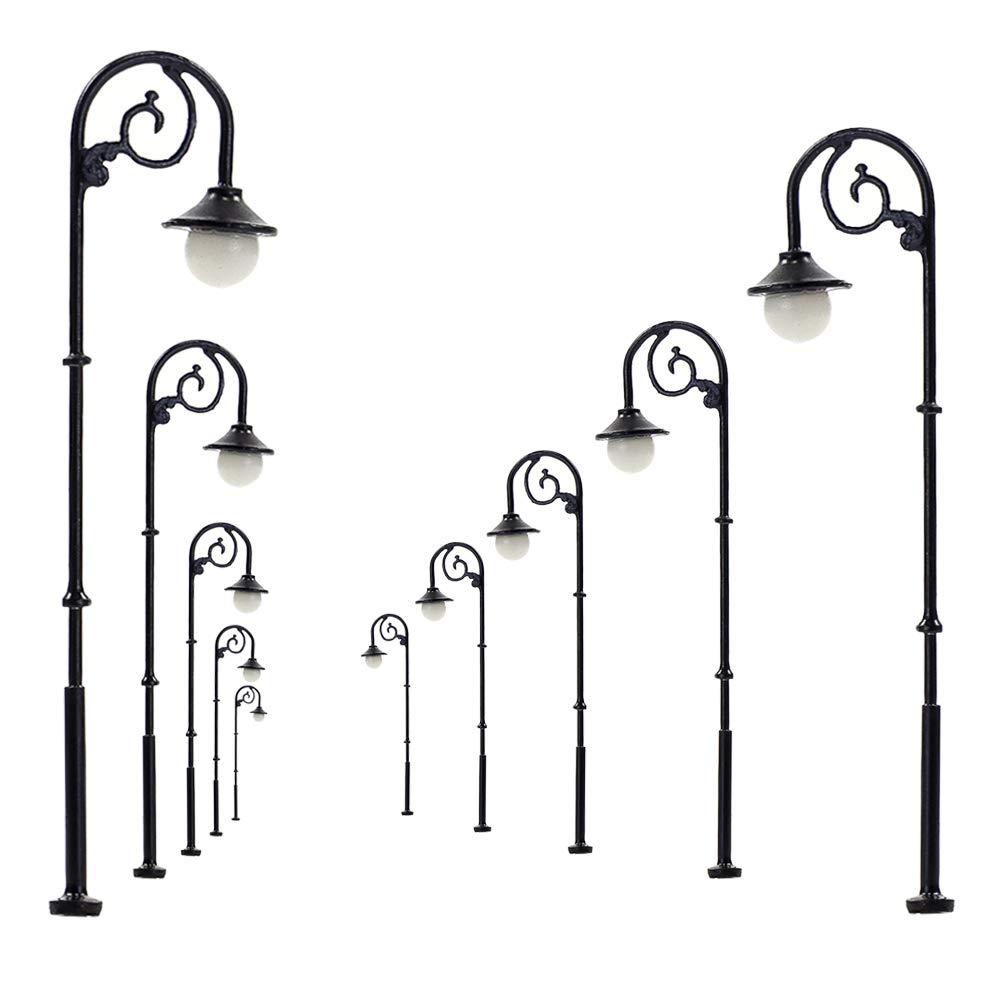 Evemodel LYM58 10pcs Warm White Model Train 1:87 Street Lights HO Scale Lamp Post LEDs NEW Miniature Single Head