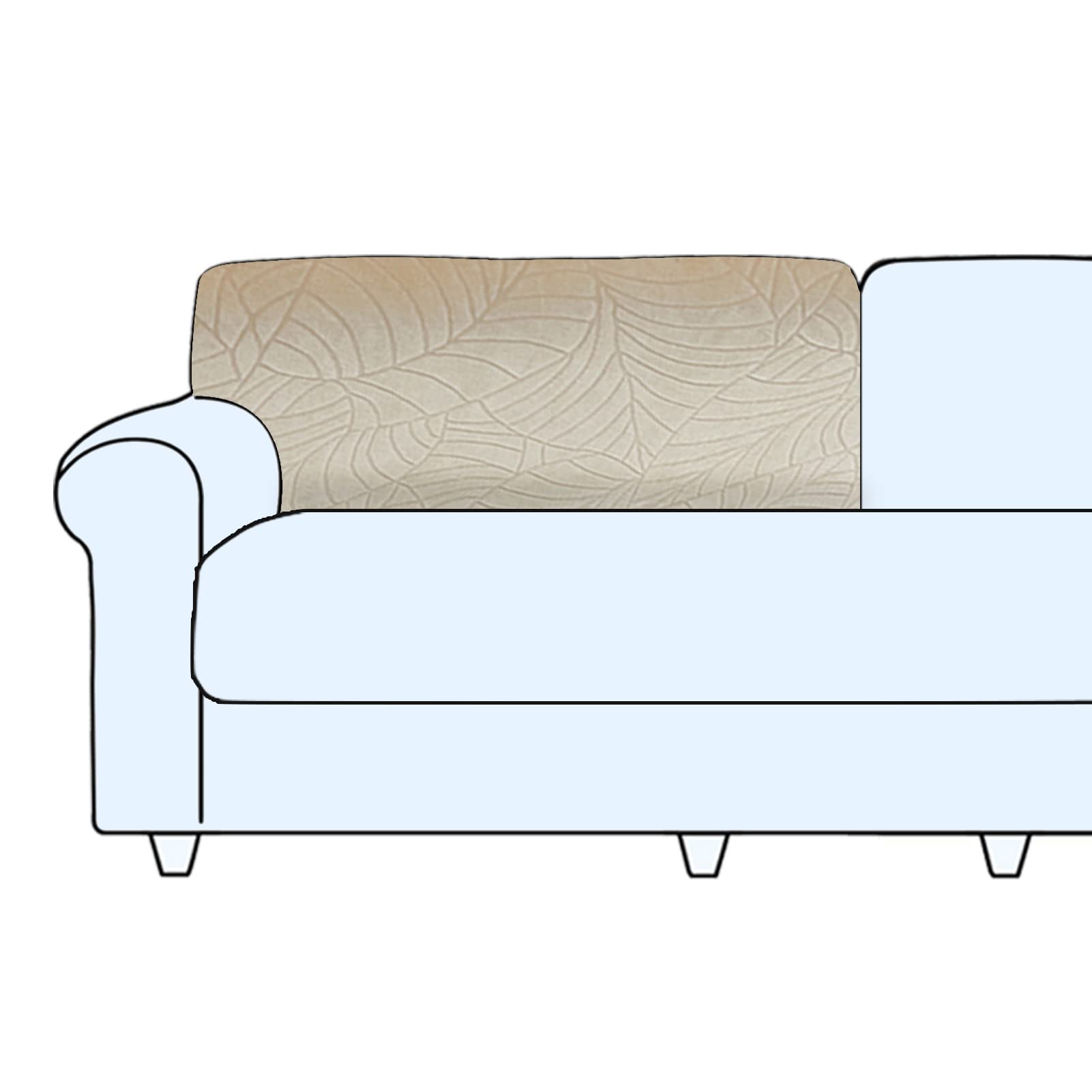 SHUOJIA Sofa Seat Cushion Cover Stretch Cushion Covers Non-slip Slipcover Cover for Sofa Seat Cushions Seat Couch Cover for Pets & Kids (Cream Color-Backrest Cover)