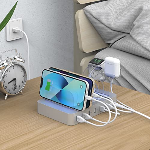 SooPii Premium 6Port USB Charging Station Organizer for Multiple