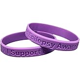 Jeirles Wholesale 25 Purple I Support Epilepsy Awareness Bracelets 100% Medical Grade Silicone - Latex and Toxin Free - 25 Bracelets - Show Your Support For Epilepsy Awareness