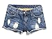 Generic Womens Low Rise Ripped Denim Distressed Shorts Dark blue XL
