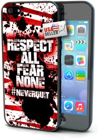 Sports Hashtag Never Quit 'Respect All Fear None' Black Plastic Cover Case for iPhone 6 (4.7 inch)