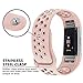 iGK Silicone Replacement Bands Compatible for Fitbit Charge 2, Adjustable Breathable Sport Strap Smartwatch Fitness Wristband with Air Holes with Clsap Pink Small
