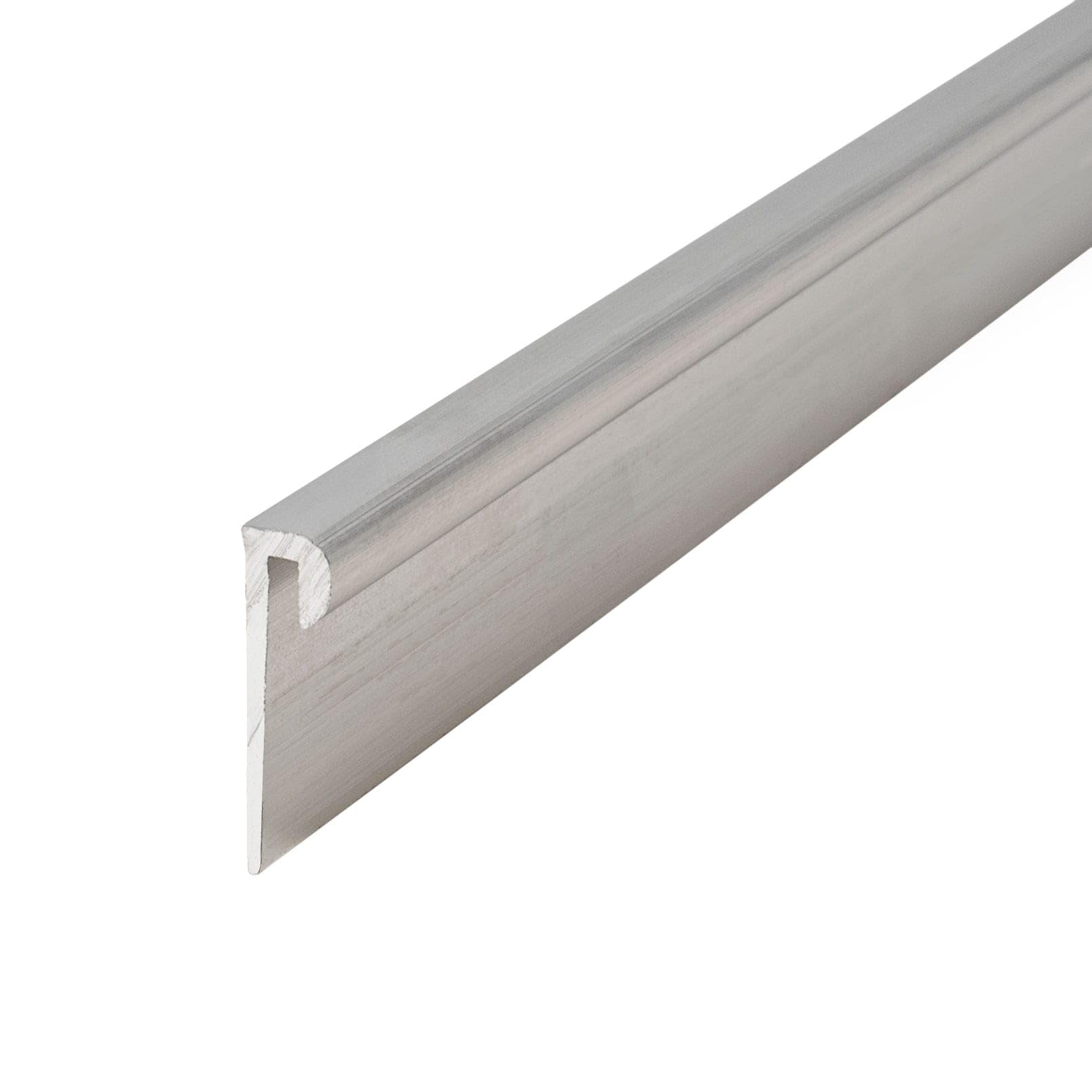 Photo 1 of * DESCRIPTION FOLLOWING ASTERISK IS APPROXIMATE; ACTUAL PRODUCT CONTAINS RANDOM ASSORTMENT, ALL ~2.5-3' IN LENGTH, AMOUNT = 12 ASSORTED SHAPES *  Outwater Aluminum J Channel Fits Material 1/16 Inch Thick Mill Finish Aluminum Cap Moulding 72 Inch Length Pr