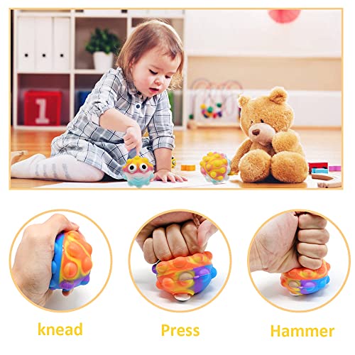 Pop Ball 3D Eyes Stress Ball Fidget Toy Pack Silicone Bouncing Ball
