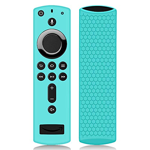 Remote Case/Cover for Fire TV Stick 4K,Protective Silicone Holder Lightweight[Anti Slip]ShockProof for Fire TV Cube/Fire TV(3rd Gen)Compatible with All-New 2nd Gen Alexa Voice Remote Control-Turquoise
