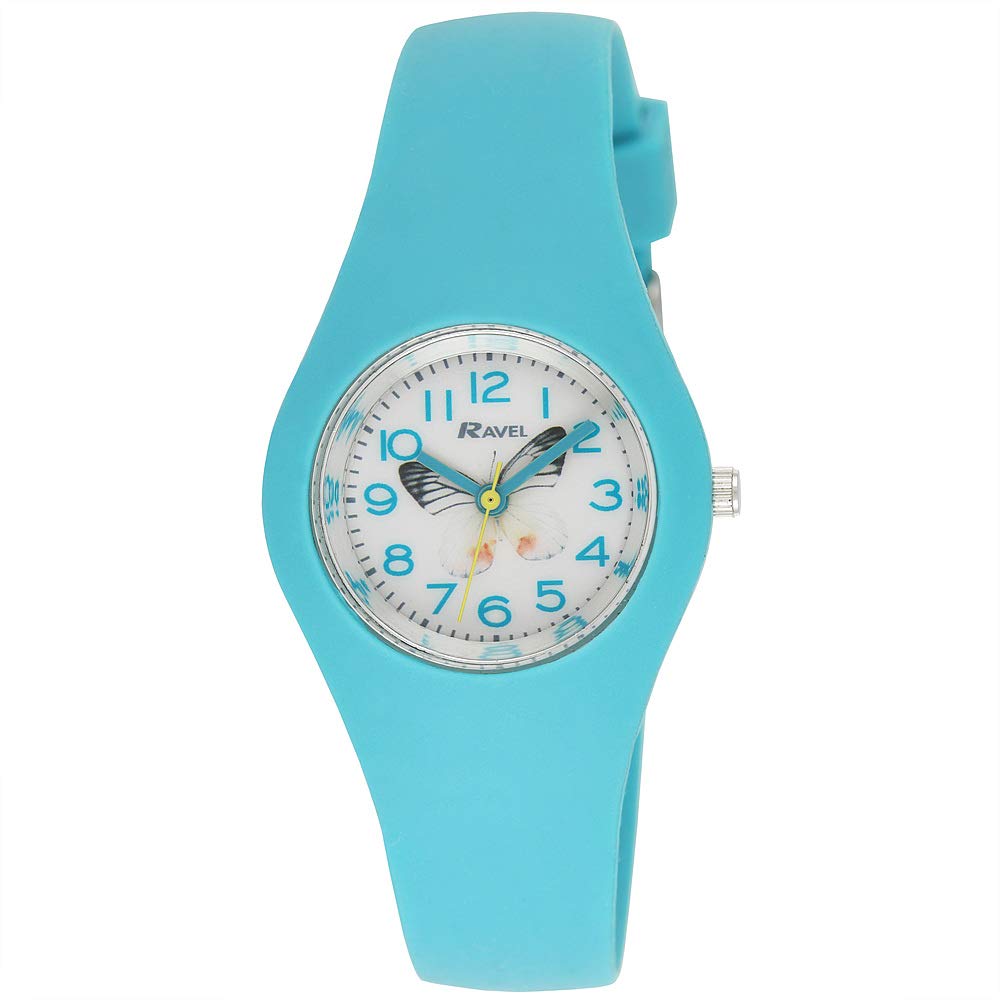 Ravel Women's and Girl's Moulded Silicone Butterfly Quartz Watch - Jade Green