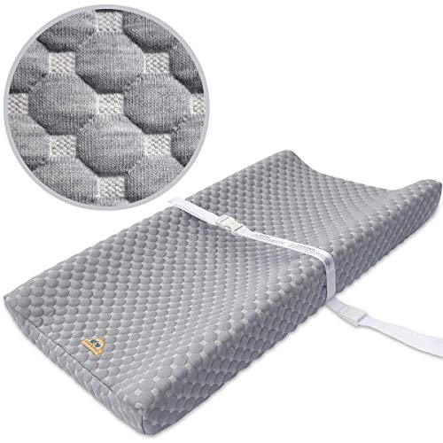 Super Soft and Comfy Bamboo Changing Pad Cover for Baby by BlueSnail (Gray)