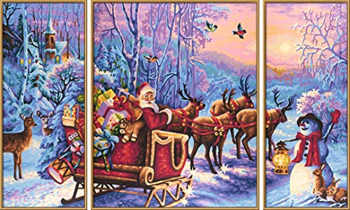 Schipper 609260758 Malen nach Zahlen - Der Weihnachtsmann kommt, 50 x 80 cm – Bild 3
