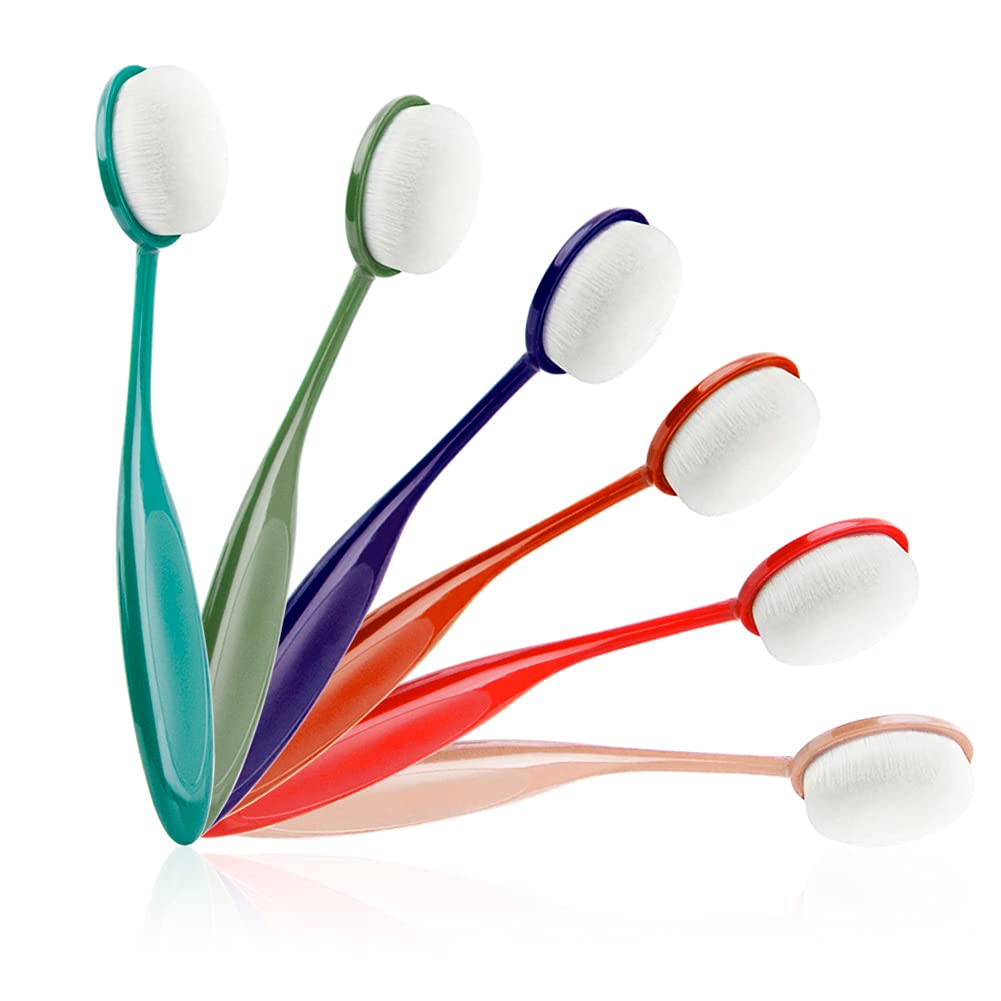 Craft Ink Blending Brushes,Ink Blending Tool 6 Colorful Pack Set Broad Application Assortment Crafter Color Coded Handles(Dark Color-Rainbow 4)