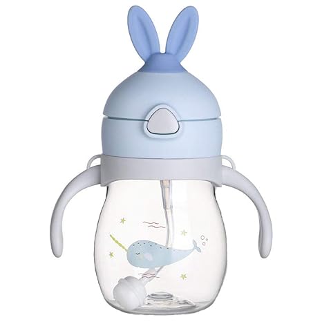 Xenon Venture Unique Water Bottle for Kids with Straw/New Born Baby Water Bottle Sipper/Sippy Cup with Straw for Toddlers(Multi Design/Medium)