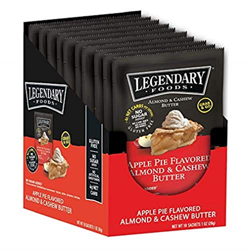 Legendary Foods Almond & Cashew Butter Squeeze Packets Keto Fat Bombs, Low Carb, No Sugar