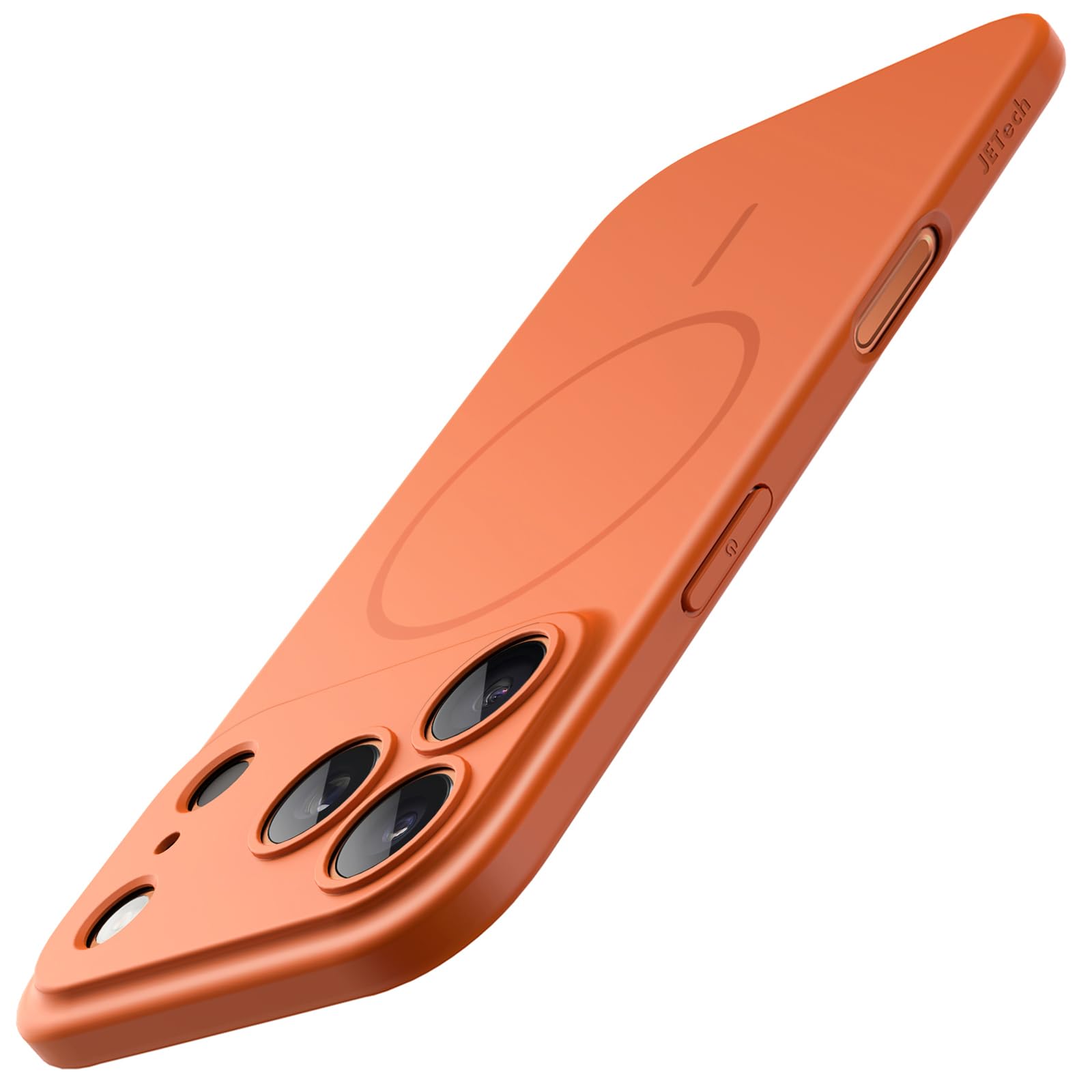 Photo 1 of JETech Magnetic Slim Case for iPhone 17 Pro Max 6.9-Inch, Compatible with MagSafe, Ultra-Thin Lightweight Minimalist Phone Cover with Matte Finish and Full Camera Lens Protection (Orange)