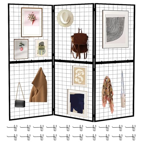 DEYEGELEA Gridwall Foldable Billboard - Pack of 3 2x5ft (61x152cm) Heavy Duty Z Wire Mesh Wall Panels for Retail Shop, Trade Show, Pop Up Store, Display Stand