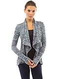 PattyBoutik Women's Marled Wrap Zip Up Drape Cardigan