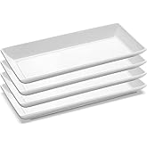 Yedio 14” White Porcelain Serving Platters, Elegant Large Rectangular Plates Trays for Dinner Parties, Appetizers, Sushi, Des