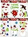 Christmas Gel Cling Stickers for Windows and Mirrors - 6 Sheets of Winter Designs: Santa Claus, Snowman, Snowflakes, Reindeer, Penguins and More!