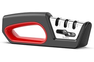 AITENCY Knife Sharpener, Blade Sharpener 4 Slots,3-Stages for All Kinds of Kitchen Knives,Outdoor Knives, Pocket Knives and Scissors