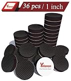 Yelanon Non Slip Furniture Pads 36 pcs 1" Anti Skid Furniture Pads Stopper Self Adhesive Rubber Feet Furniture Pads Wood Floor Protector for Furniture Grippers on Hardwood Floor - Protectors Chair Leg
