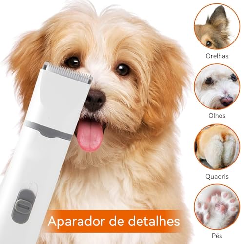 Máquina De Tosa Pets Gato Cachorro Tosador Profissional, Kit com 4 pontas de aparador de pelos para animais de estimação 4 vias em 1, sem fio e recarregável para cães e gatos