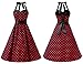 DRESSTELLS Vintage 1950s Rockabilly Polka Dots Audrey Dress Retro Cocktail Dress Black Red Dot M