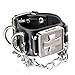 Avaner Punk Gothic Rock Oversize Chain Cross Black Leather Belt Cuff Bracelet Analog Quartz Wrist Watch for Men Women