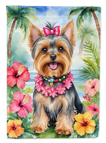 Caroline's Treasures DAC6540CHF Yorkshire Terrier Luau House Flag Large Porch S…