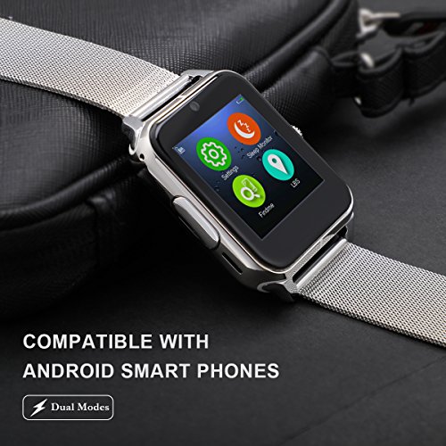 Collasaro Smartwatch, Sweatproof Smart Watch Phone with Camera and SIM Card Slot, Smart Watch for Android Samsung LG Sony HTC Smartphones - Thumbnail 2