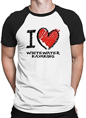 SANAKB I love Whitewater Kayaking chalk style Raglan T-Shirt Medium